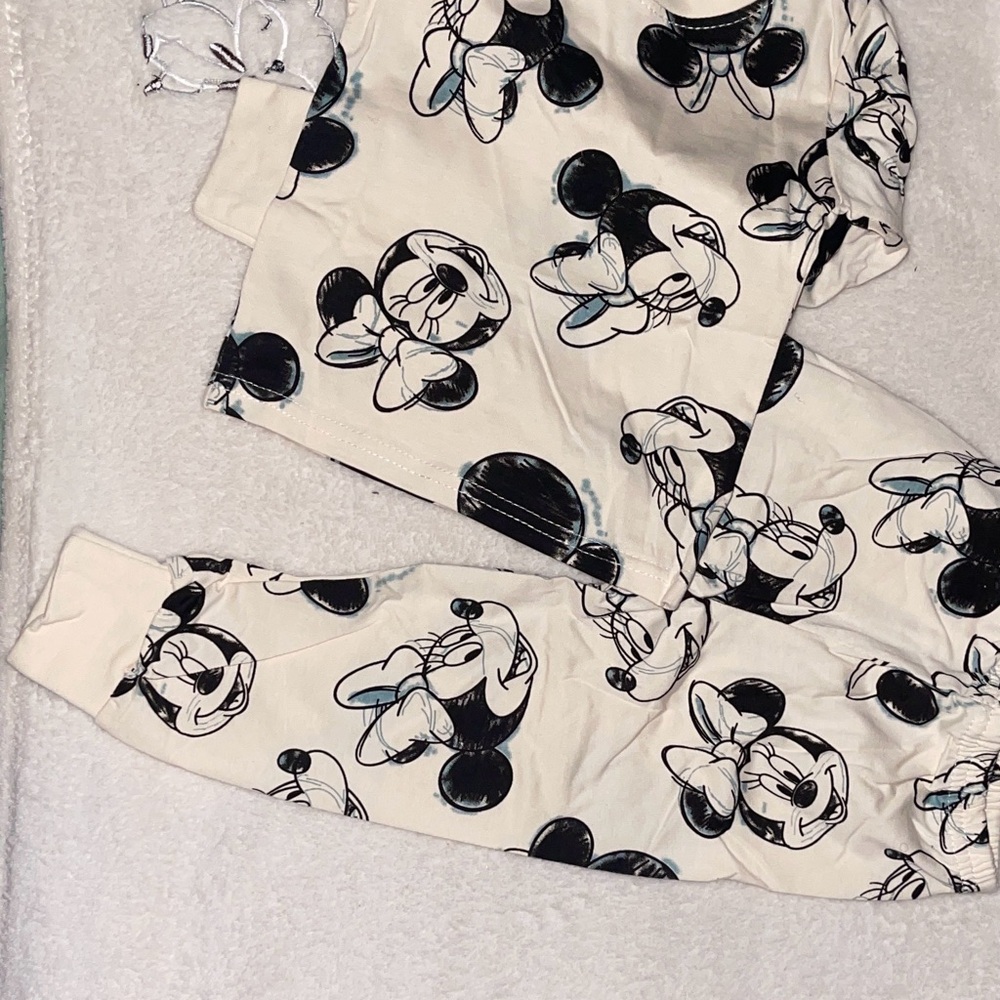 Kids Cream and Black Mickey Mouse One Piece